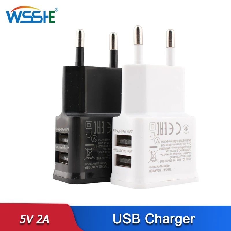 USB Charger 5V 2A EU Plug Wall Portable Mobile Phone Chargers Mini