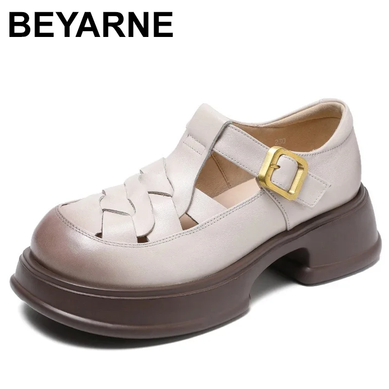 

Woven Platform Women's Shoes Summer Leather Thick Soled Women's Sandals High Heels wedges shoes for women platform shoes