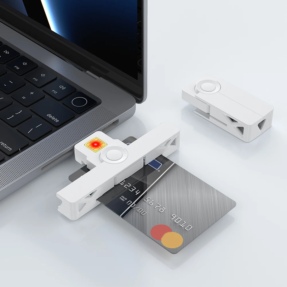ID CAC 카드 리더 USB 공용 액세스 CAC 휴대용 스마트 카드 리더, 디지털 인증서 보안용 USB2.0 C타입