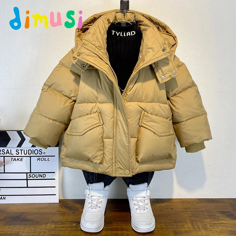 

DIMUSI Winter Children's Padded Coats Fashion Boys Thicken Warm Hooded Jackets Baby Girls Thermal Down Jackets Kids Clothing 14Y