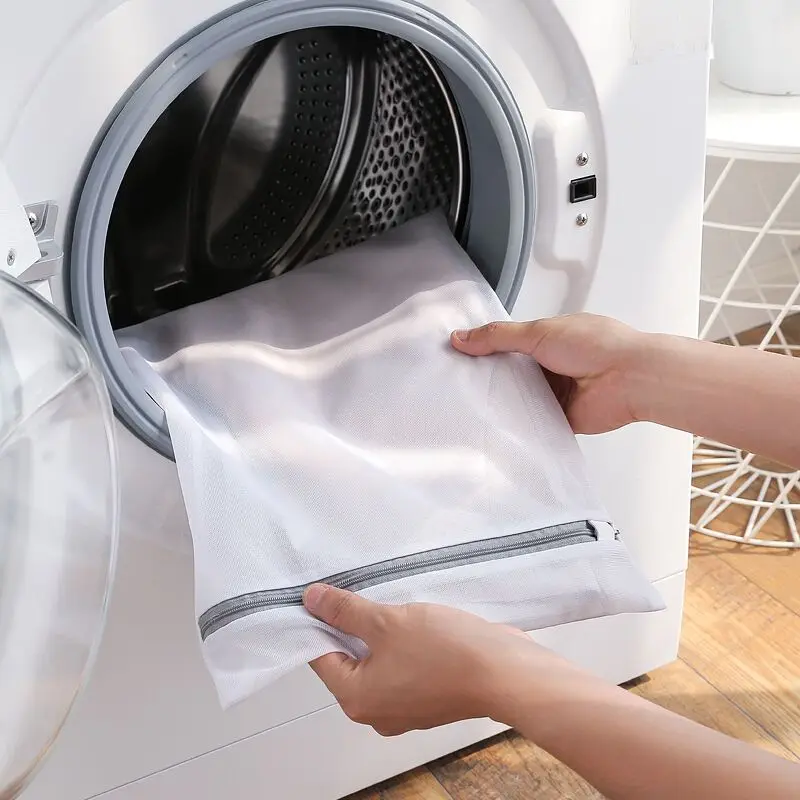 White Durable Large Washing Laundry Bag Mesh Organizer Net Dirty Bra Socks Underwear Shoe Storag Wash Machine Cover Clothes 4