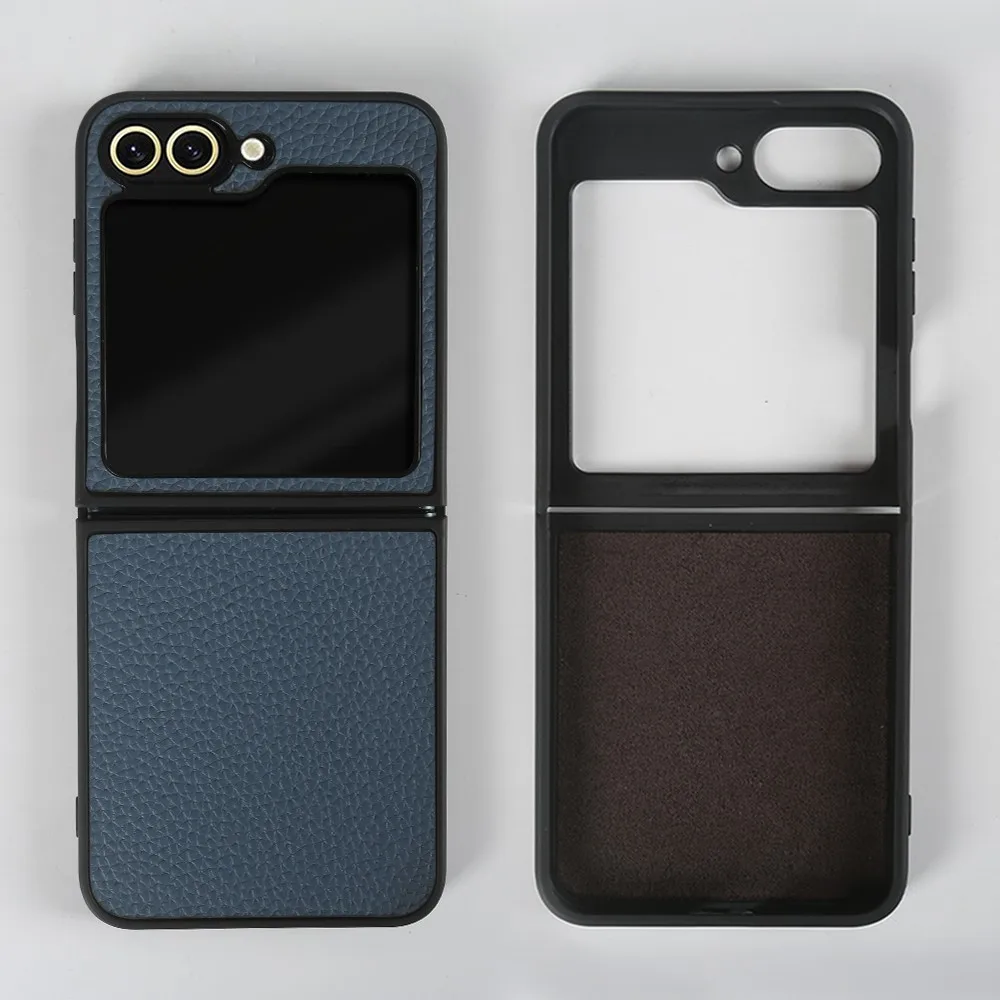 Luxury Genuine Leather Litchi Pattern Cowhide Phone Case Cover
