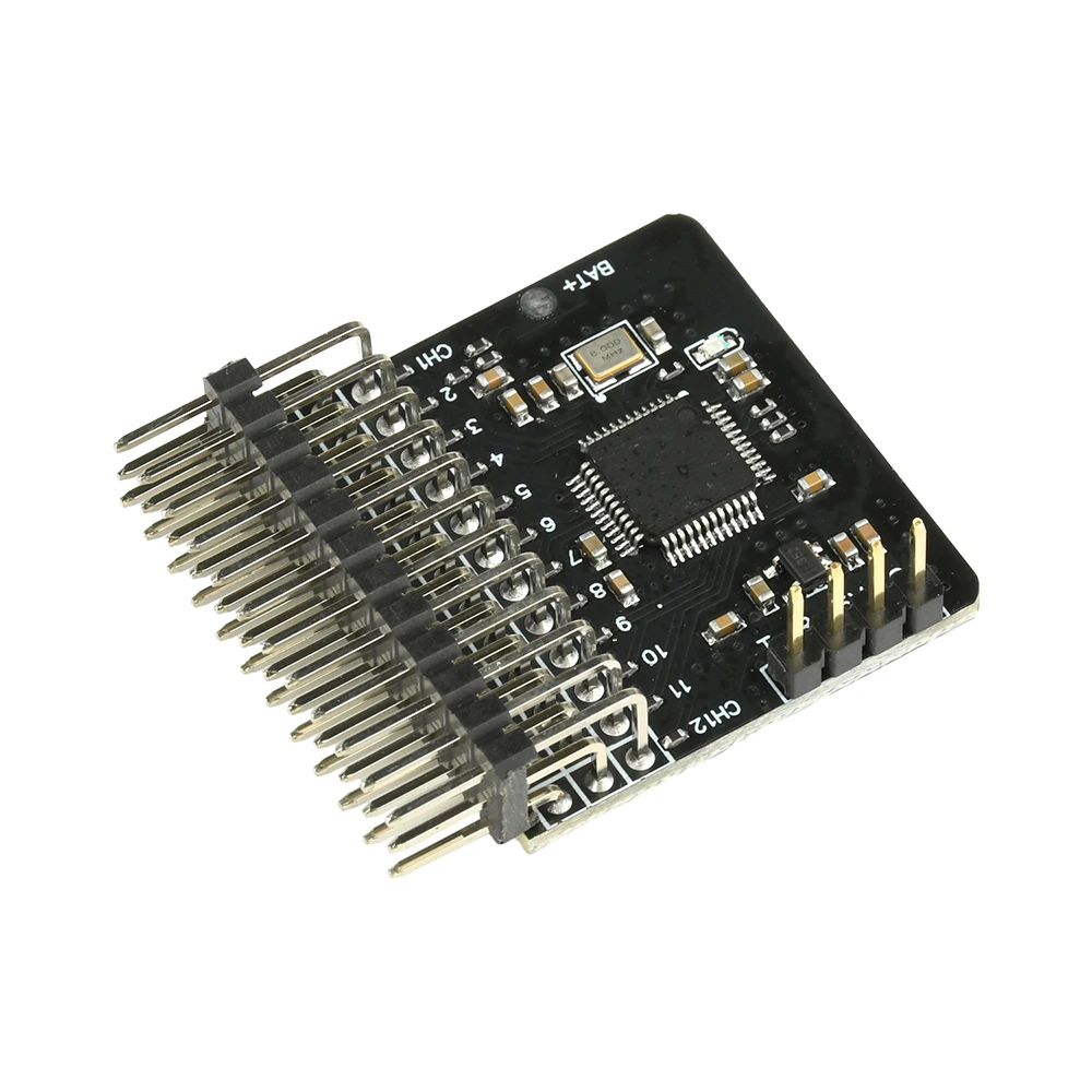 Carte adaptateur PWM 12 canaux CRSF/ELRS vers PWM avec BEC 5V et télémétrie batterie 6S