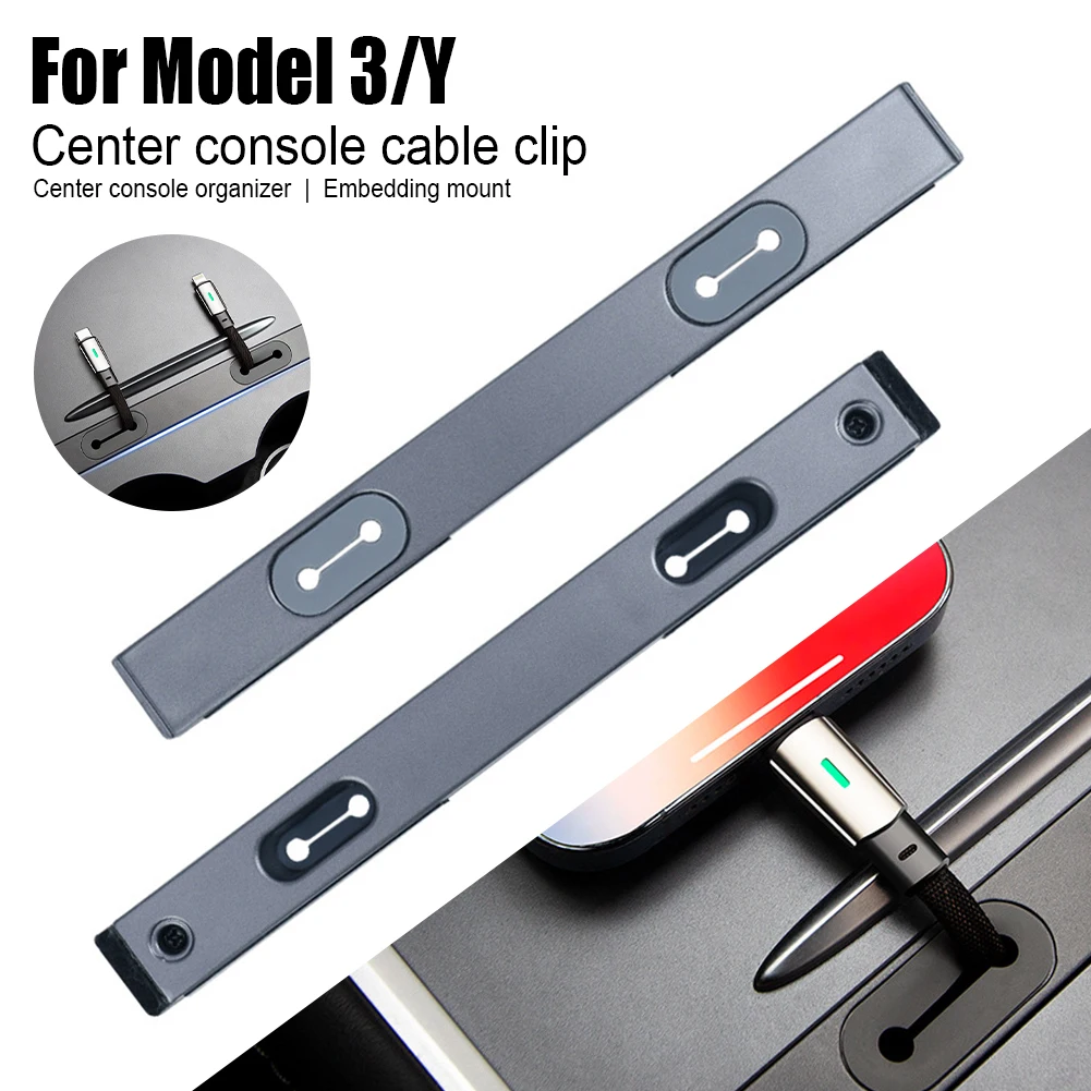 

Universal Car Phone Charging Cable Clip Management Center Console Hub Organizer Interior Accessories No Cable For Tesla Model 3