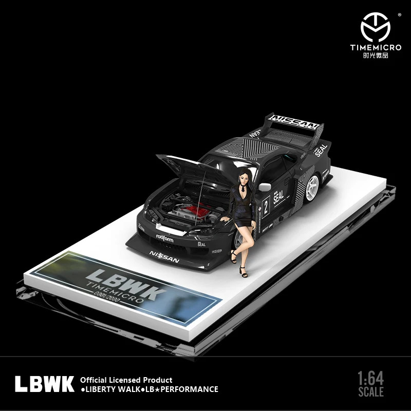 

PreSale TimeMicro 1:64 LBWK S15 Black Die-Cast Car Model Collection Miniature
