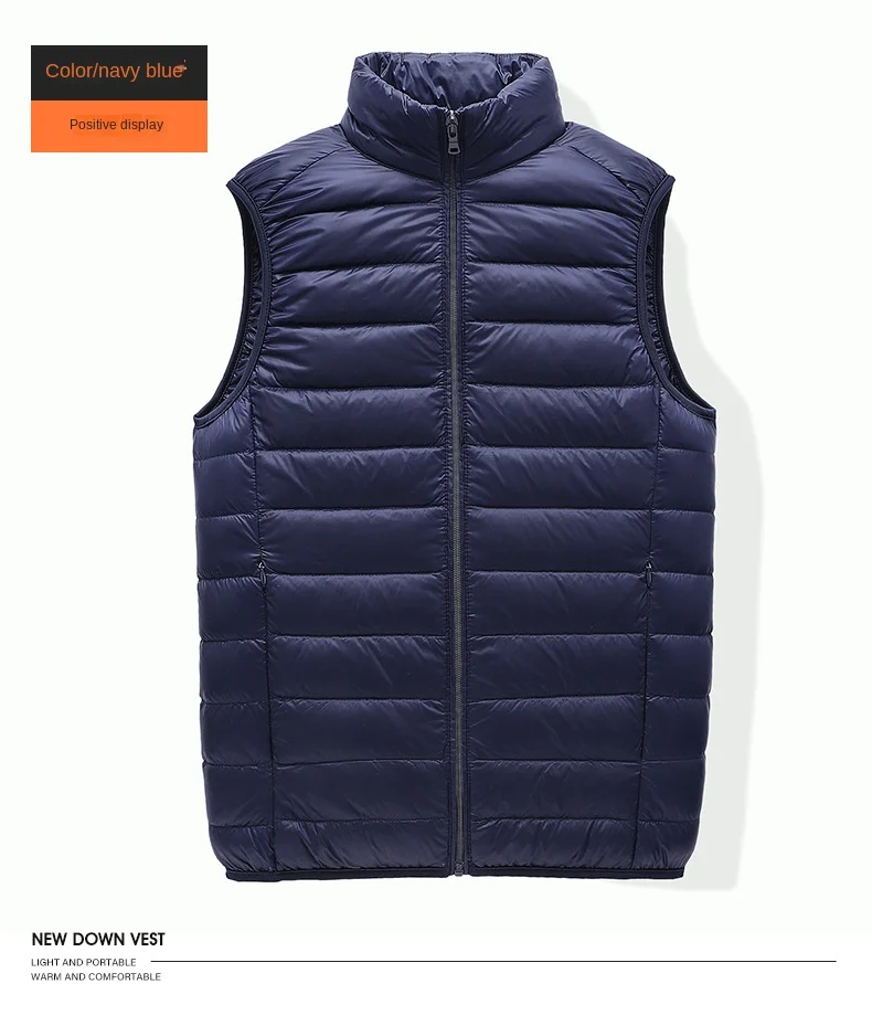 Light and thin down jacket, stand up collar, camisole, spring and autumn light and thin white duck down vest top