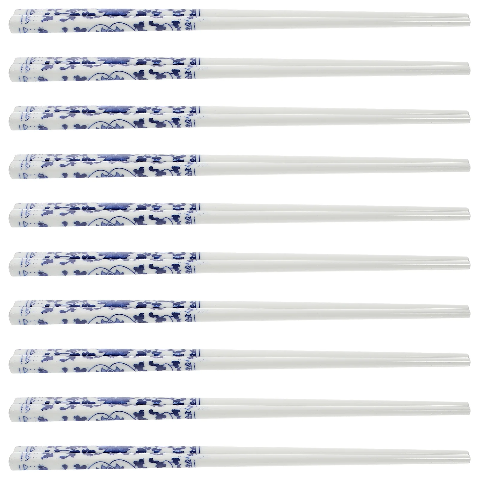 10 Pairs Blue and White Porcelain Chopsticks Ceramic Long Chopsticks Chinese Style Tableware for Home Restaurant 2