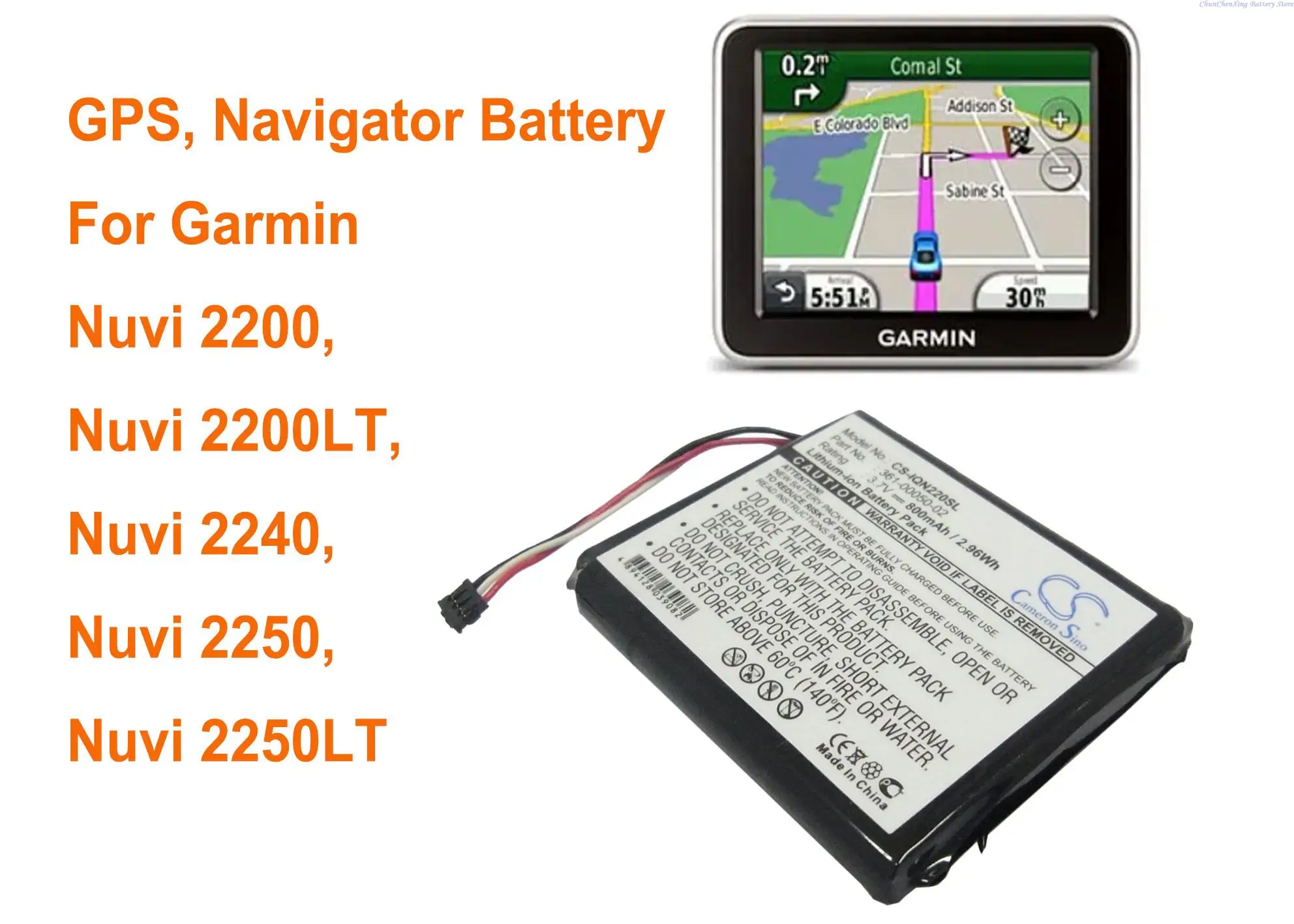 

800mAh GPS, Navigator Battery 361-00050-02 for Garmin Nuvi 2200, 2200LT,2240,2250, 2250LT