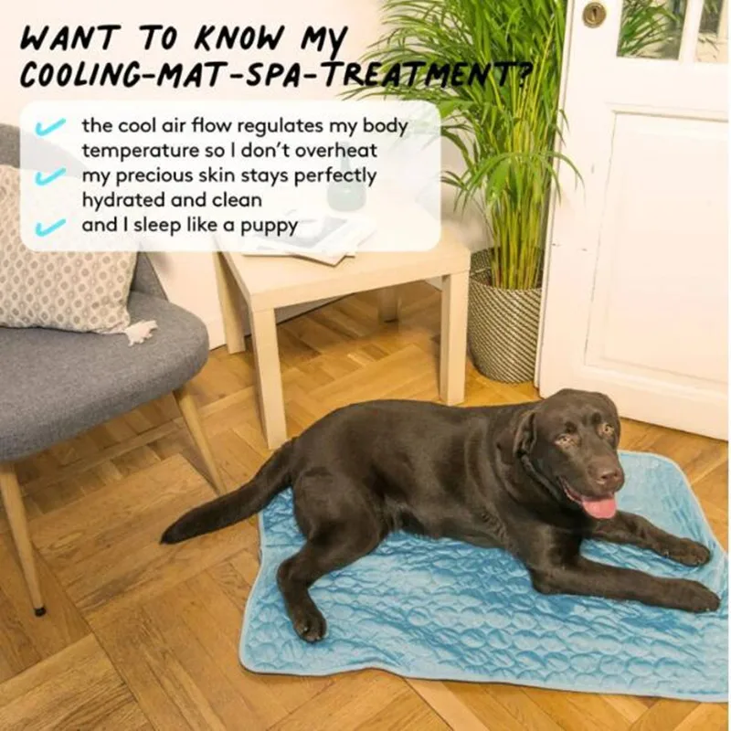 The Ultimate Cooling Pet Mat Breathable Washable Summer Pad Dog Cat Self Cool Blanket For Kennel Crate And Bed Sleeping Ice Silk_voghion.com
