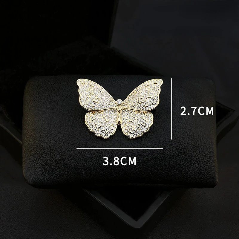 Butterfly Brooch High-End Insect Pins for Women Corsage Neckline Wild Luxurious Pin Suit Ornament Rhinestone Jewelry Party Gifts