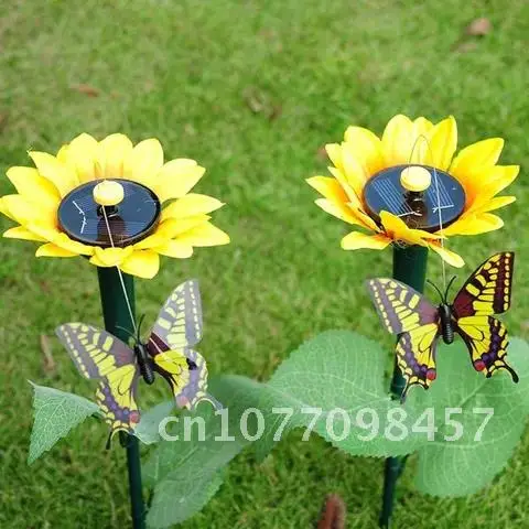 

Solar Hummingbird Ornaments for Garden Yard Potted Plant Decor Sunflower Butterfly Simulation 1pcs Solar Hummingbird