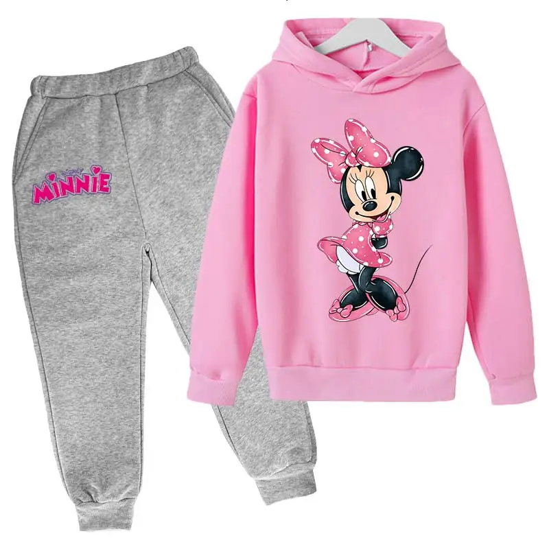 thumbnail image 1 of Conjunto de ropa de Minnie Mouse para niñas pequeñas con traje de otoño e invierno Conjunto de sudaderas con capucha de Mickey Mouse para niños pequeños Ropa para niños pequeños, 1 of 5