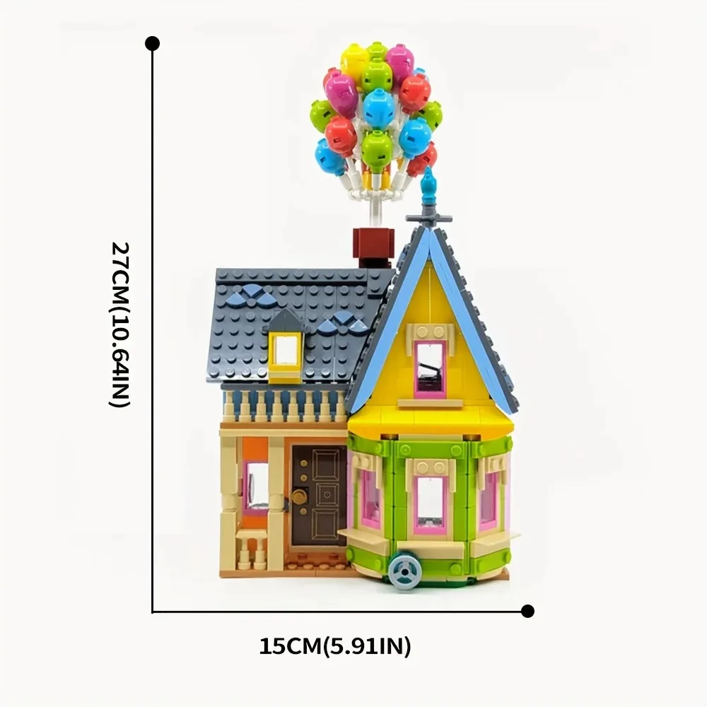 창의적인 풍선 플라잉 업 하우스 빌딩 블록 영화 MOC 건설 벽돌 세트, 어린이 선물 장난감, 598 개