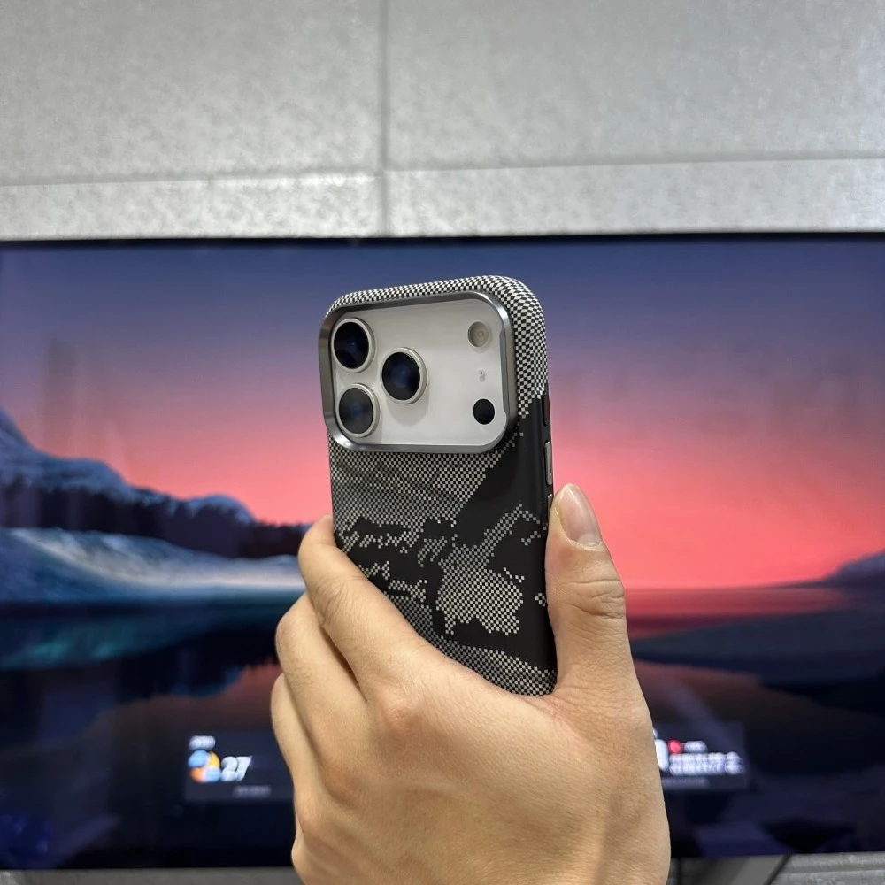 Abstract Mountains and Rivers Magnetic Phone Case - Full Ring Hard PC Back Cover with Camera Lens Protection