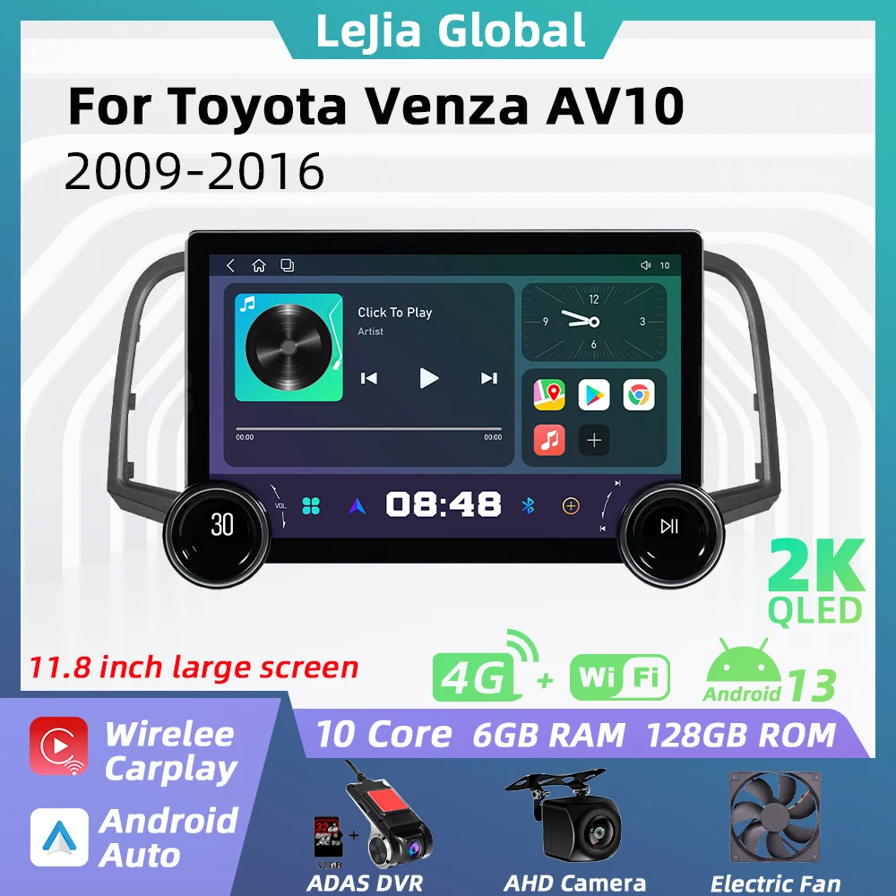 

11.8 Inch Android Car Radio 2 Din For Toyota Venza AV10 2009-2016 Screen GPS Navigation Multimedia Audio Head Unit Autoradio
