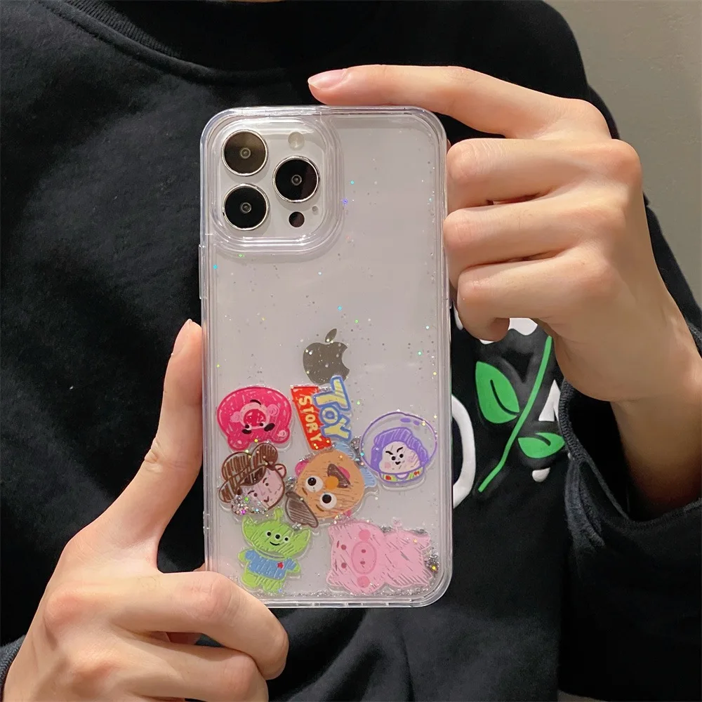 Disney Toy Story Woody Quicksand Transparent Phone Case for IPhone 14