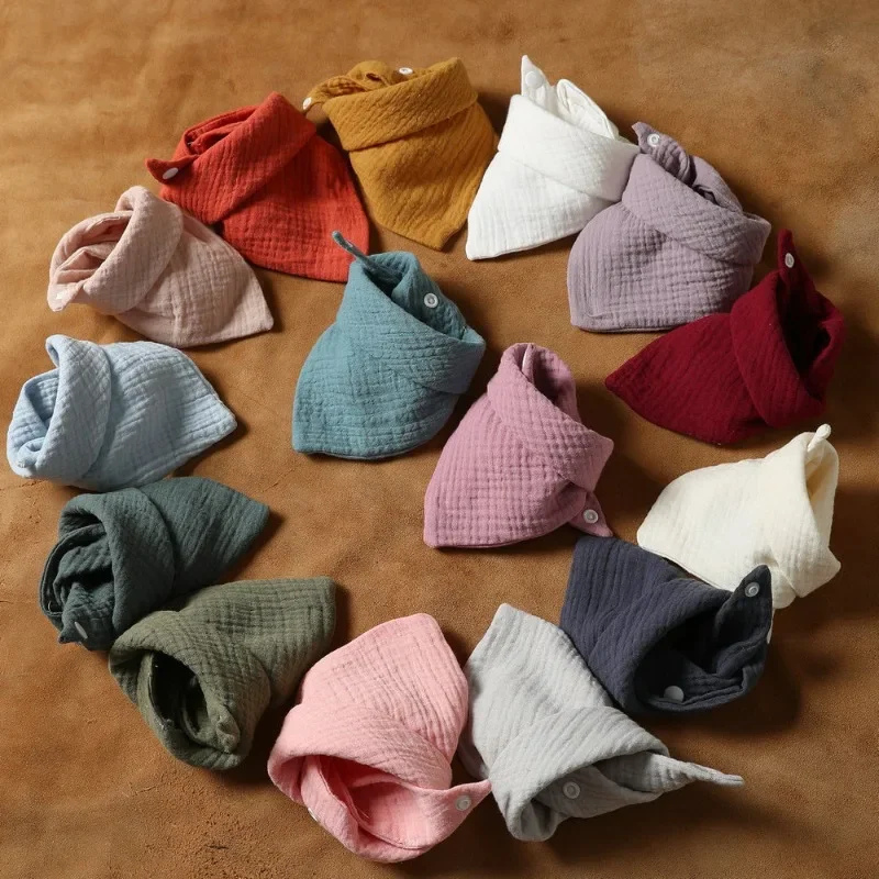 6PCS Cotton Soft Baby Bibs Triangle Infant Bib Newborn Burp Cloths Bandana Scarf for Kids Boy Girls Feeding Saliva Towel