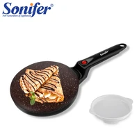 Sonifer Electric Crepe Maker Non-stick cooking plate 600W Breakfast maker Dessert maker With hook hole for easy storage Black, r 1