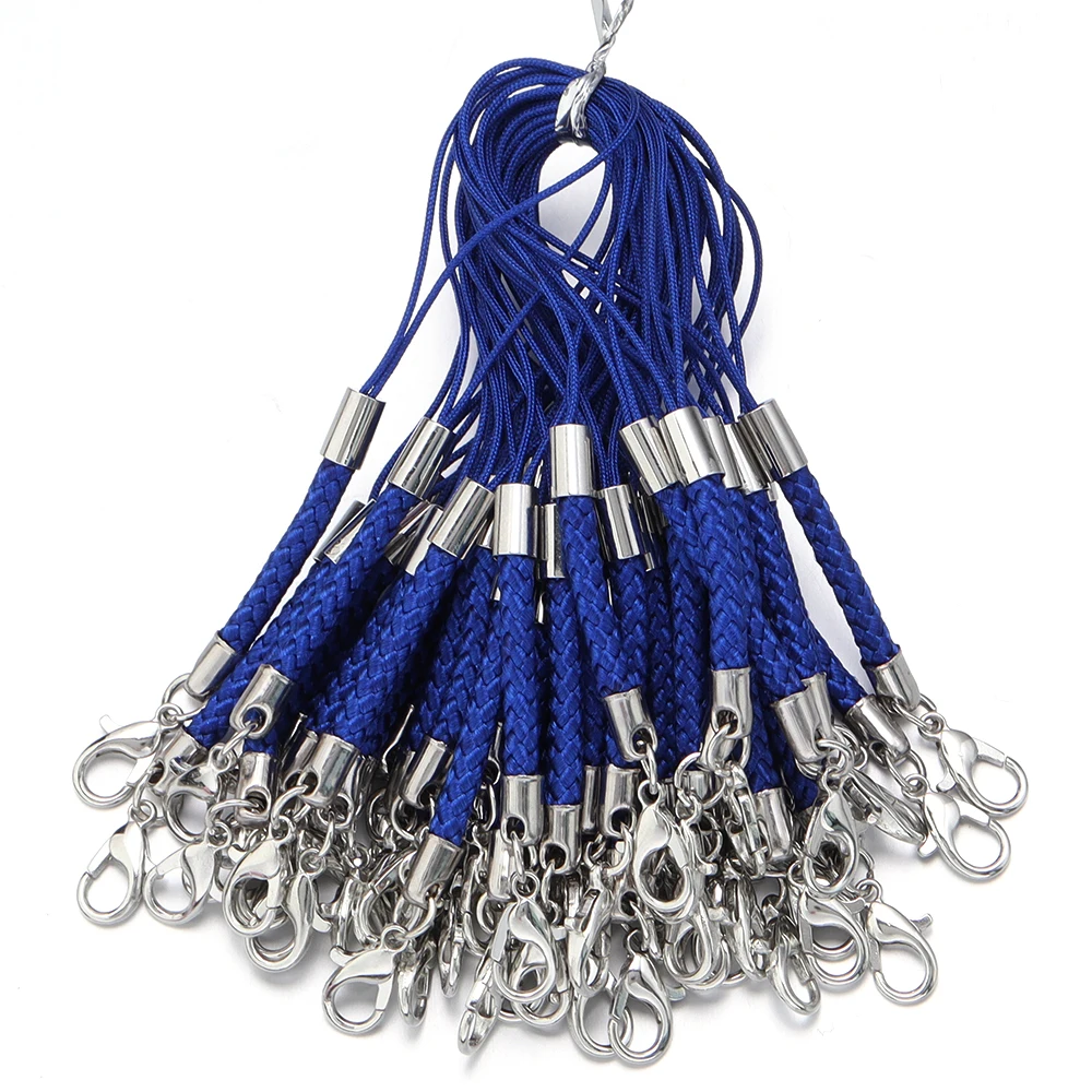 Multicolor Braided Lanyards with Lobster Clasps for DIY Jewelry and Keyrings - Pack of 10