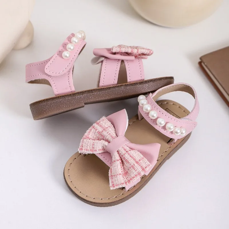 Little Girl Sandal Summer New Sweet Bowknot Children Fashion Princess Causal Sandals School Open-toe Versatile Kids Flat Sandals