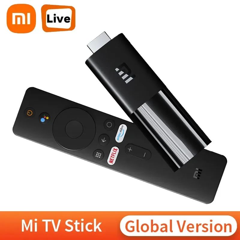 TV Stick Global Version Xiaomi Mi TV Stick Android TV 9.0 Quad-core 1080P Dolby DTS HD Decoding 1GB RAM 8GB ROM Google Assistant Netflix