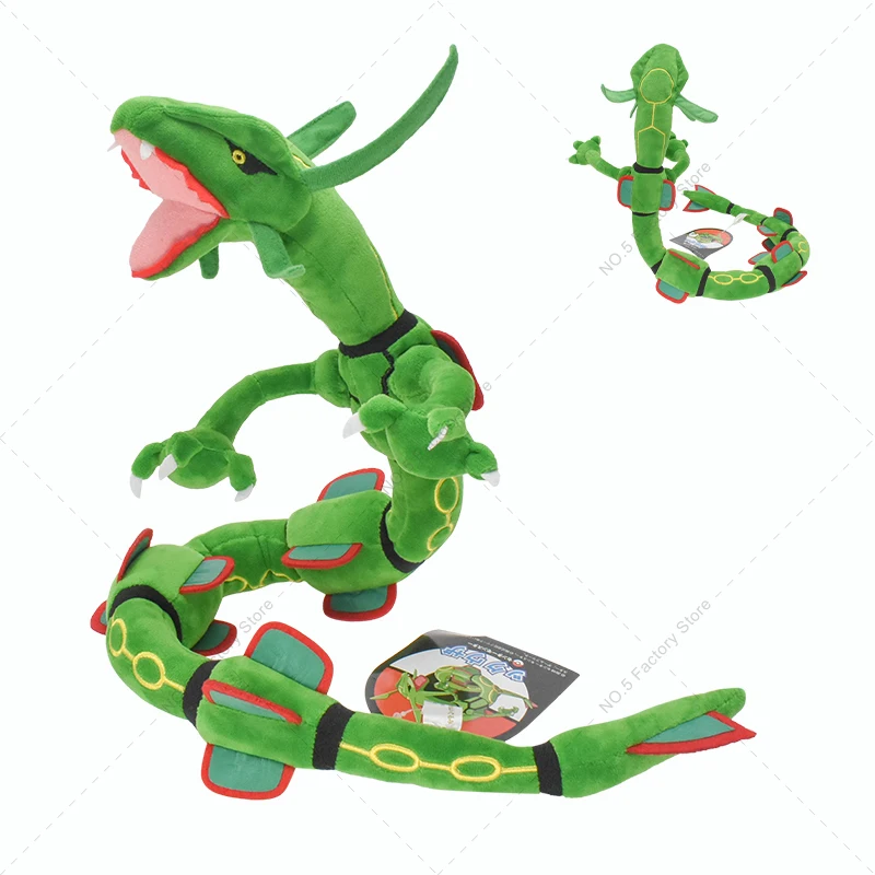 75Cm Rayquaza Peluche Pokemon Drago Verde Rayquaza Morbidi Animali Di Peluche Tasca Mostri Bambola Giocattolo Per Bambini Per Ragazzo Ragazza