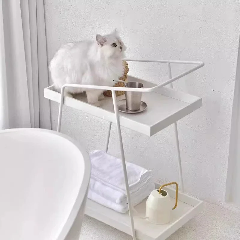 New Minimalist Bedroom Iron Trolleys Mobile Wheel Food Drinks Simple Cart Serving Kitchen Living Room Furniture