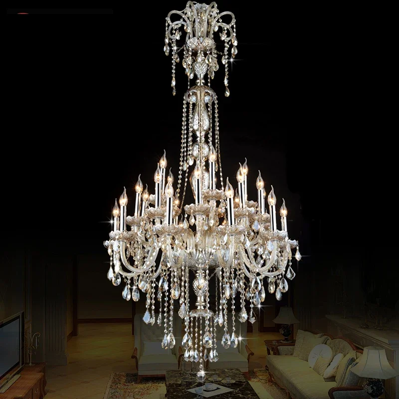 

Glass Crystal Chandelier Modern European Living Room Pendant Lamp Nordic Hall Hanging Lamps Contemporary Luxury Chandelier Light
