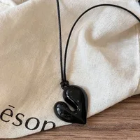 Pendentif en forme de cœur pour femmes, collier coulissant réglable, pour cadeaux de fête, accessoires de bijoux, nouvelle collection 6