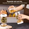 New Olive Container Hourglass Jar with Strainer Flip Pickle Container Olive and Pickle Strainer Jar, for Airtight Food Storage 4