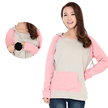Breastfeeding Maternity Nursing Hoody Tops Casual Soft Loose Breathable Comfortable Skin-friendly Stretch For Pregnant Women