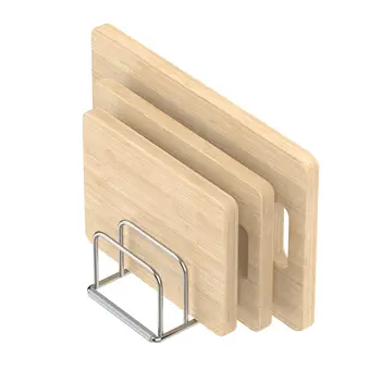 Kitchen Cabinet Organizer, Steel Cookware Holder, Divided Holder with 5 Slots for Skillets Baking Tray and Chopping Board Rack - 1