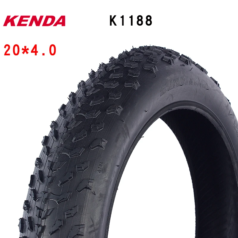 KENDA-Snow Beach Bike Tire, Extra Wide Inner and Outer Tire, 20 ", 20x4.0, 60TPI, 5-30PSI, K1188