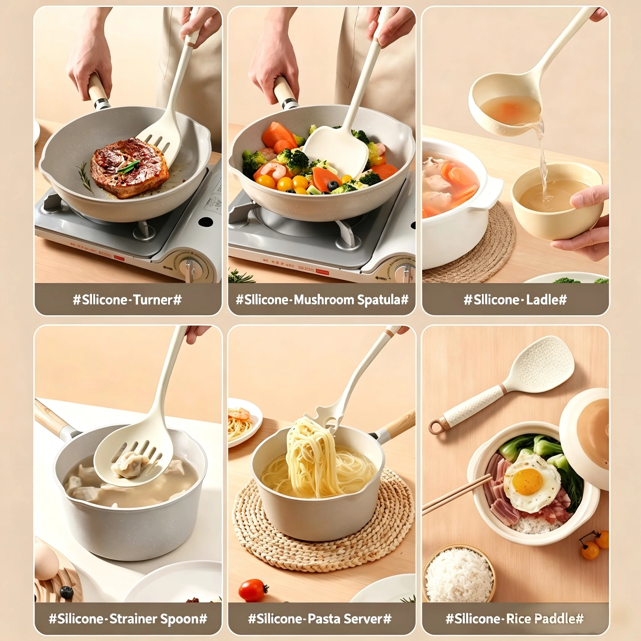 Silicone Kitchen Utensil Set - Non-Stick & Heat Resistant Cooking Tools