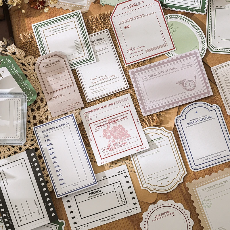 Journal GO 20pcs Vintage Memo Pads Paper DIY Scrapbooking School Stationery Art Collage Junk Journal Material Paper 2