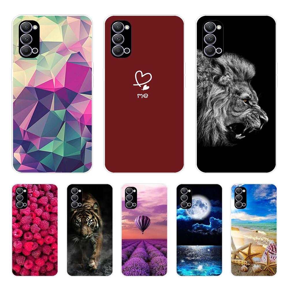 Per Oppo Reno4 Pro Custodia Reno 4 Custodia Morbida In Silicone Verniciato Carino Per Oppo Reno4 5G Reno 4 Pro 5G Cph2089 Custodie Per Telefoni Fundas