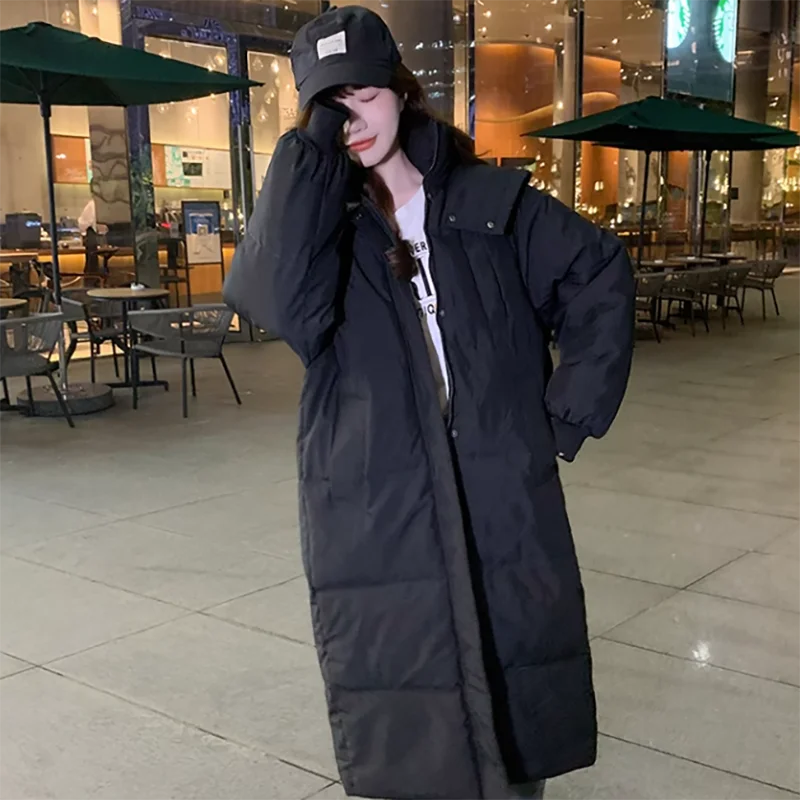 

Winter Women Thicken Coat Zipper Hooded Fashion Loose Comfort Cotton Lady Parkas Elegant Casual Bread Coats