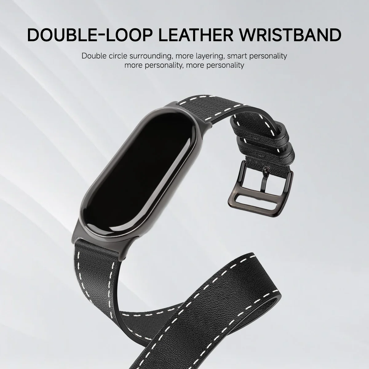 Premium Leather Strap for Mi Band Sports Bracelet - Stylish Replacement Wristband