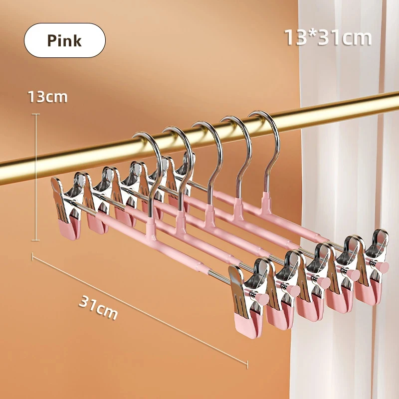 Rüzgar geçirmez Metal Askı Giysi Ev Pantolon Ceket kaymaz Kurutma Askıları Ayarlanabilir Klipler Ile Dolaplar Depolama Organizatör
