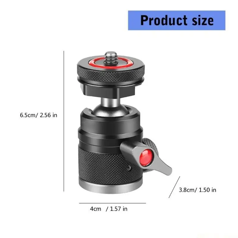 M5TD 360도 회전 미니 볼헤드 카메라 마운트 어댑터(삼각대 사진 장비의 수평 및 수직 촬영용)