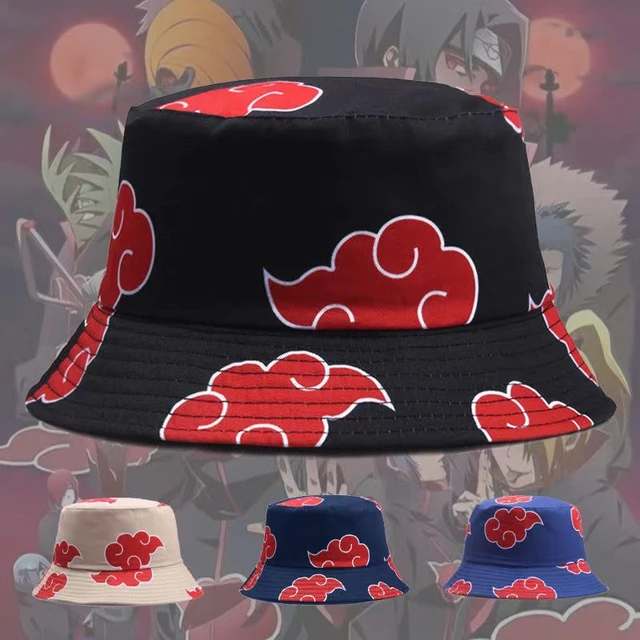 Chapéu Bucket Hat Naruto Akatsuki Nuvem Vermelha - Rosa