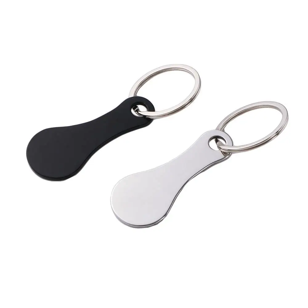 

Silver Black Decorative Key Ring Stainless Steel Keychain Shopping Trolley Token DIY Shopping Cart Tokens Coin Holder