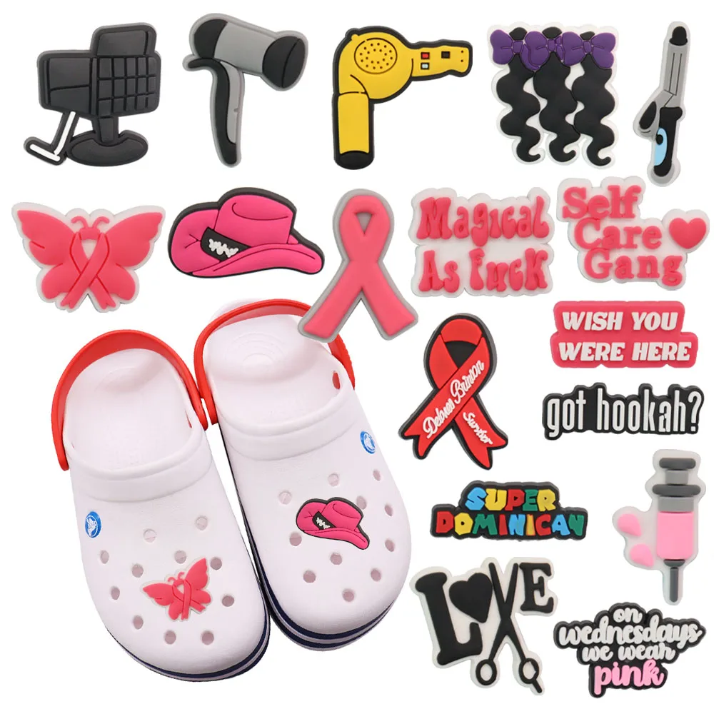 Awareness Shoe Charms Breast Cancer Pink Ribbon fits Crocs 1 pc or