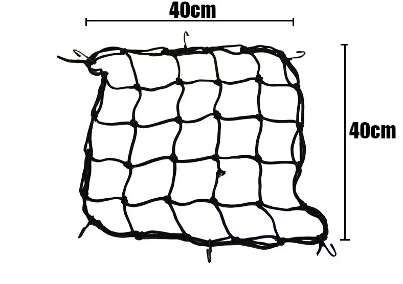 40x40cm Motorcycle 6 Hooks Elastic Bungee Net Motorcycle Storage Helmet Tank Luggage Mesh Web Accessories 5 Colors