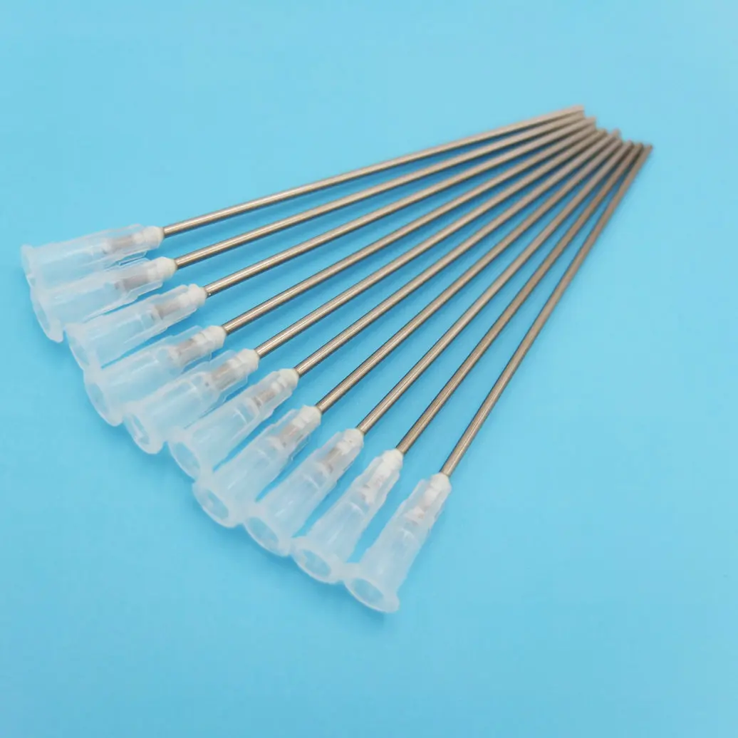 50 adet 10 cm uzunluğunda künt şırınga iğnesi 16 gauge mürekkep kartuşu dolum CISS (Toplam uzunluk: 100 MM)