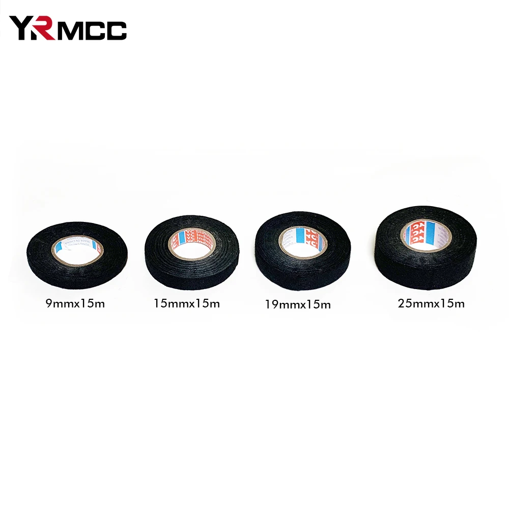 Car Adhesive Tape 15M Car Cable Harness Fabric Heat-resistant Flame Retardant for Wiring Loom Protection