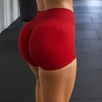No logo Low Waist Seamless Yoga Shorts for Women Scrunch Bum Gym Shorts Workout Biker Short Stretch Fitness Short
