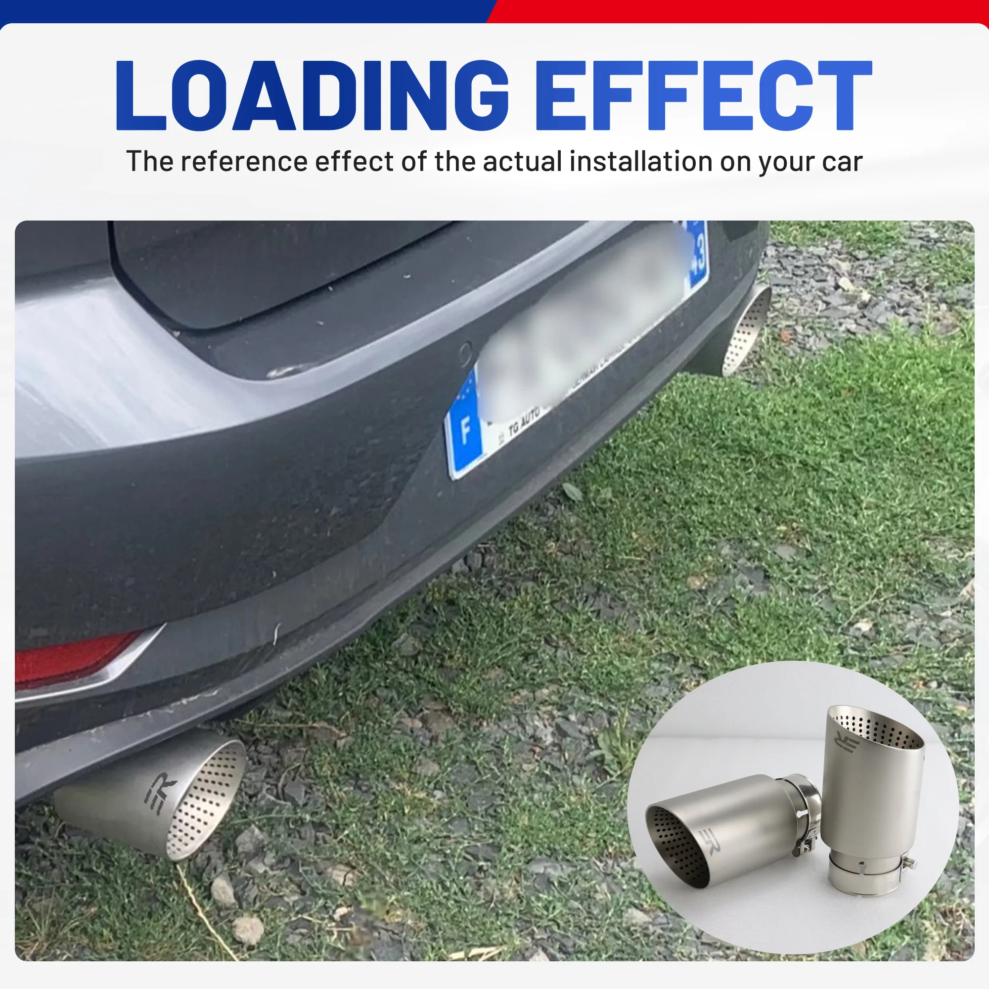 ER Matte Stainless Steel Exhaust Tip for GTI MK7 Golf7 Nozzle Upgrade Muffler for vw audi Exhaust pipe Modify Customization exhaust muffler tip exhaust trim pipe