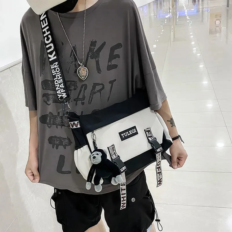 Harajuku Messenger Bag - Unisex Large Capacity Crossbody, Japanese style College Work Utility Shoulder Bag for Men Women
