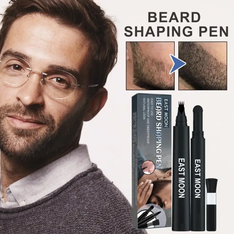 Professional Men's Beard Coloring Pen 1~15PCS Beard Filling Pen Dye Four Prong Waterproof And Sweat Proof Enhance Facial Hair